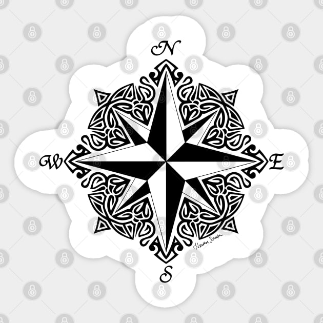 Tribal Compass Rose Sticker by artsytoocreations